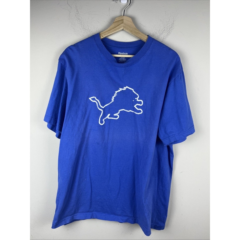 Reebok Detroit Lions Sanders Men's XL Blue T-Shirt.